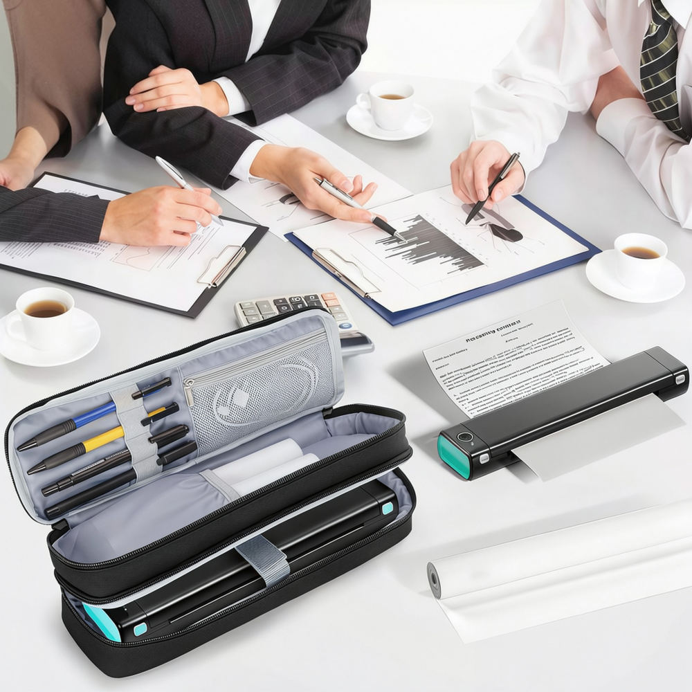 Tech Accessories Travel Organizer Pouch - Kotak Penyimpanan Pena Pemindai Portabel untuk