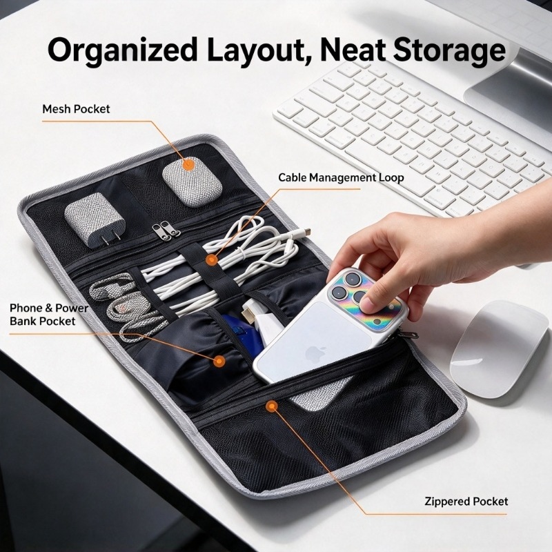 Tas Organizer Kabel Berkapasit - Tech Accessories Travel Organizer Pouch ulasan dan harga
